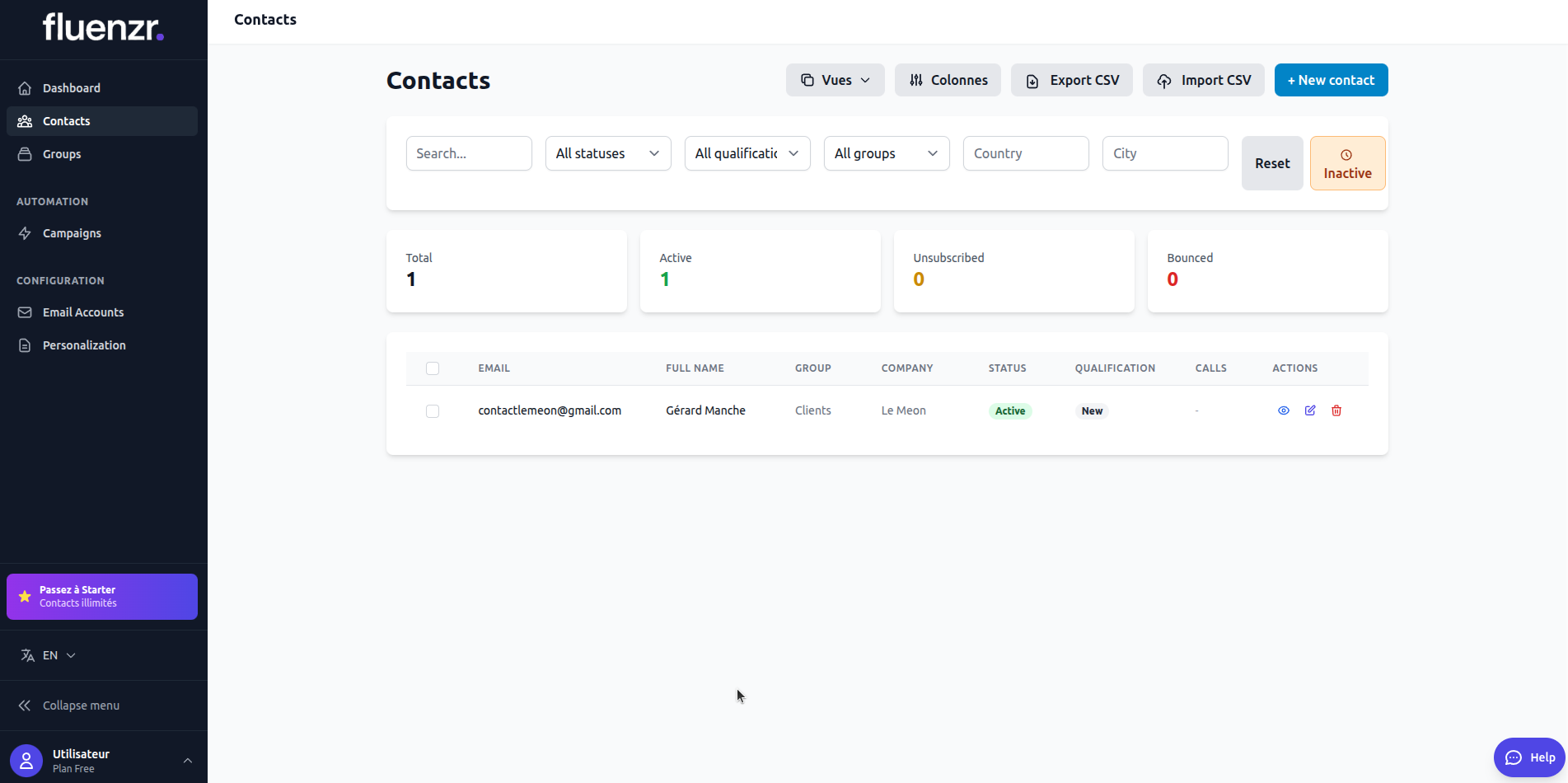 Gestion des Contacts